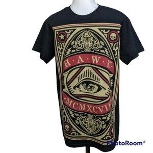 Tony Hawk Tee Men Small Crew Neck Short Sleeves Cards Mind's Eye T-shirt Black S